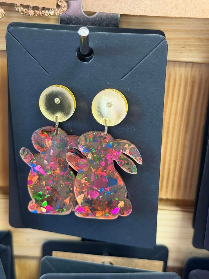 Colorful bunny earrings