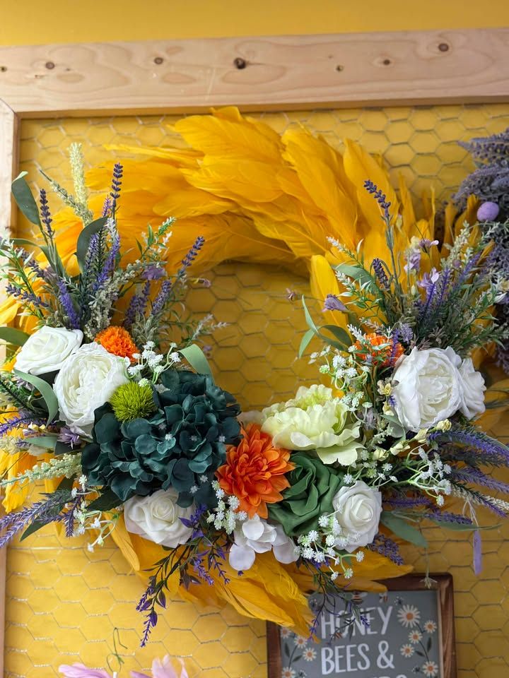 Large feather wreath