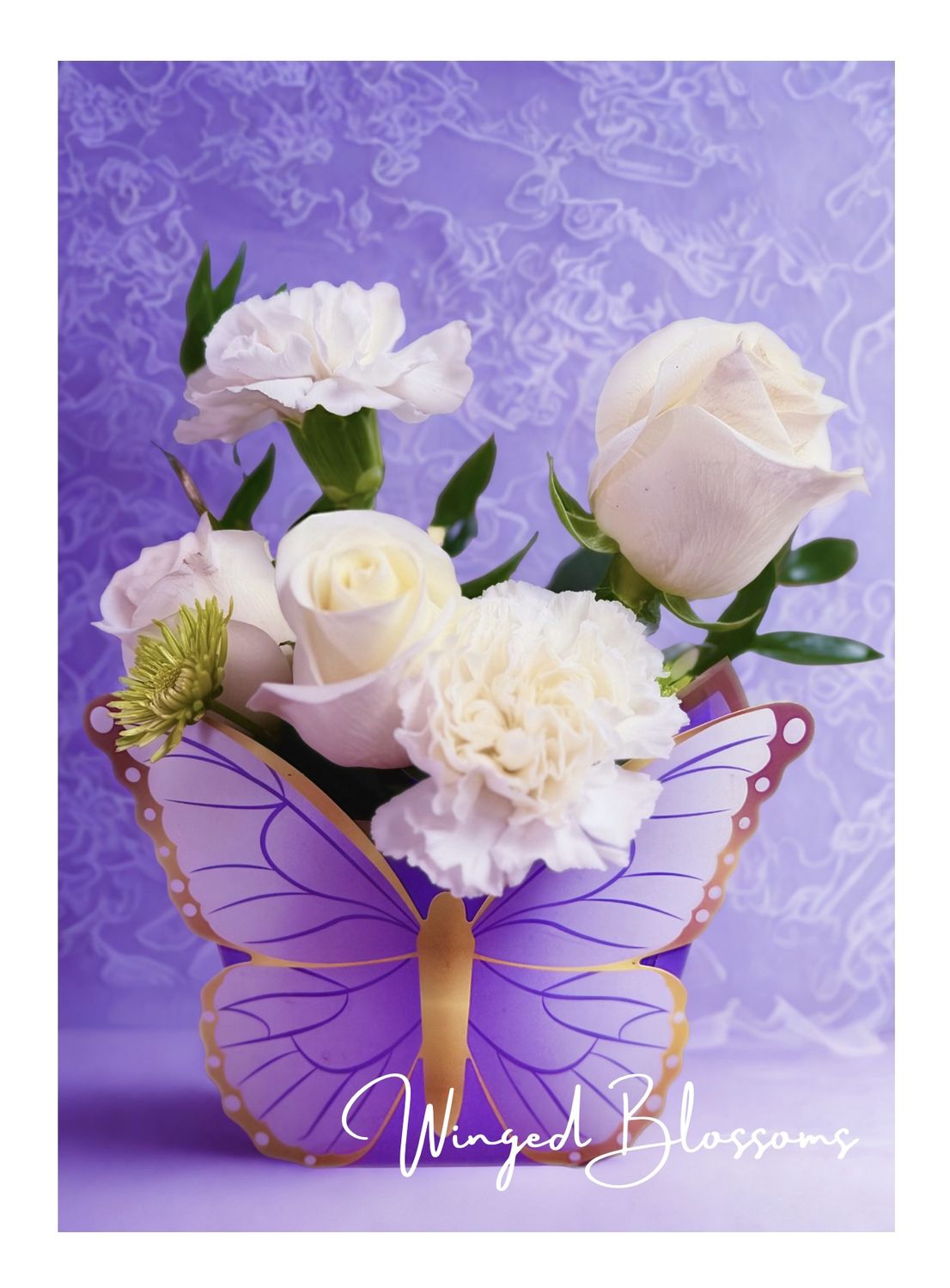 Fresh Purple Butterfly Arrangement