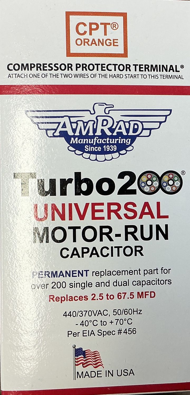 Turbo2 Run Capacitor 2.5to 67.5