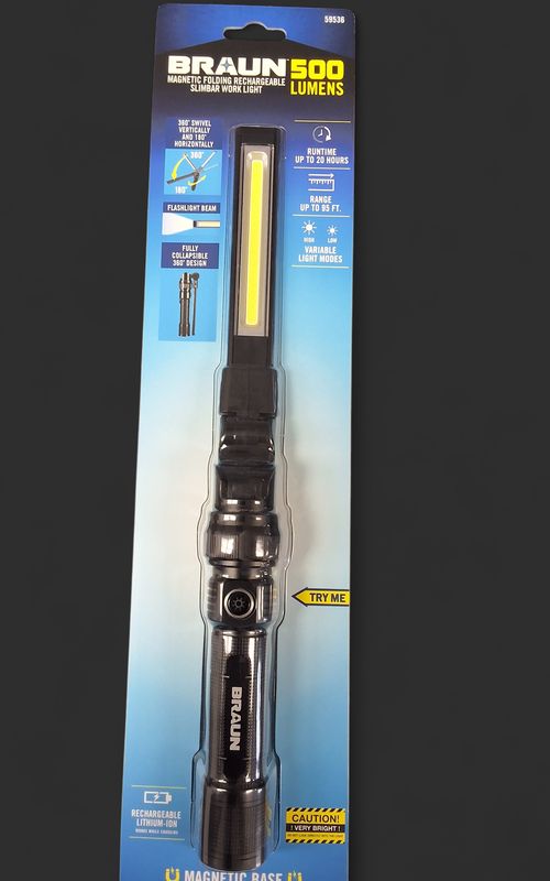 Braun 500 Lumens folding flashlight