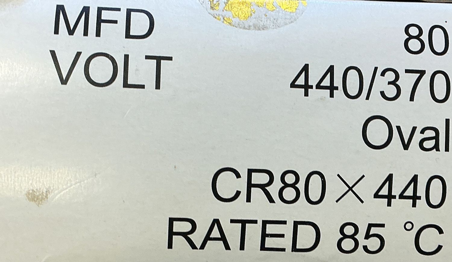 ..80 MFD Run Capacitor