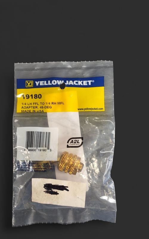 yellow jacket 1/4 adapter 45 degree