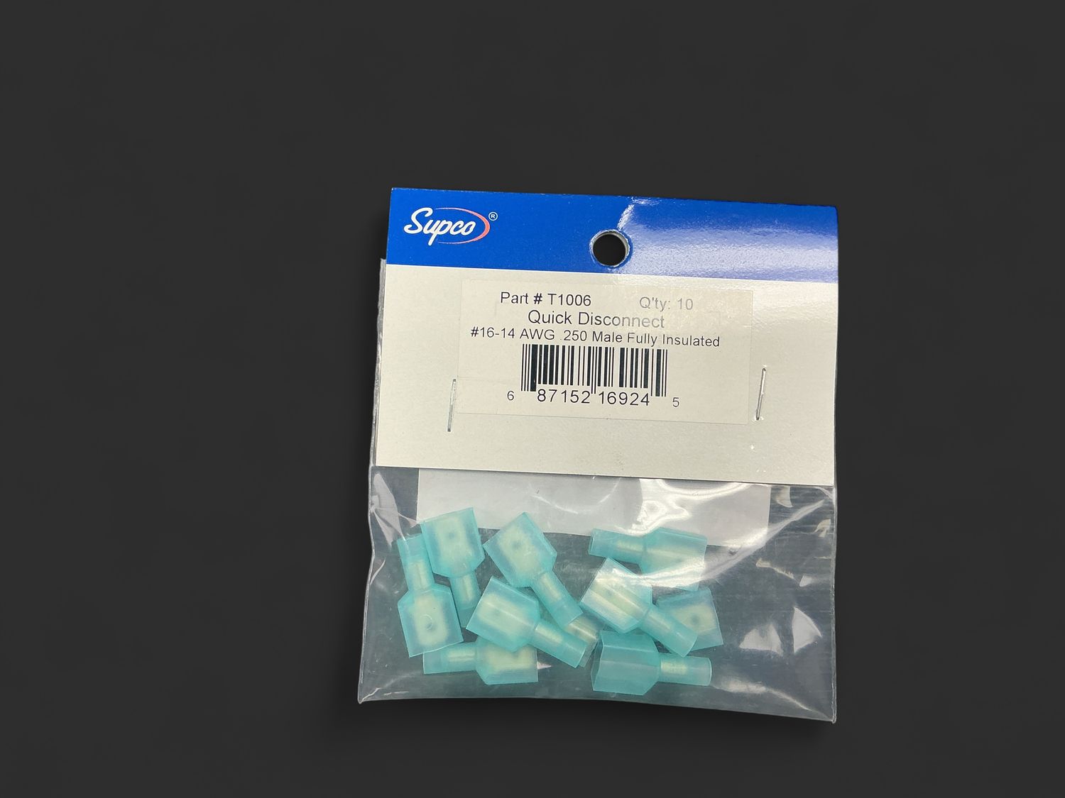 Male Full Insulated Disconnect 1/4 10 pk