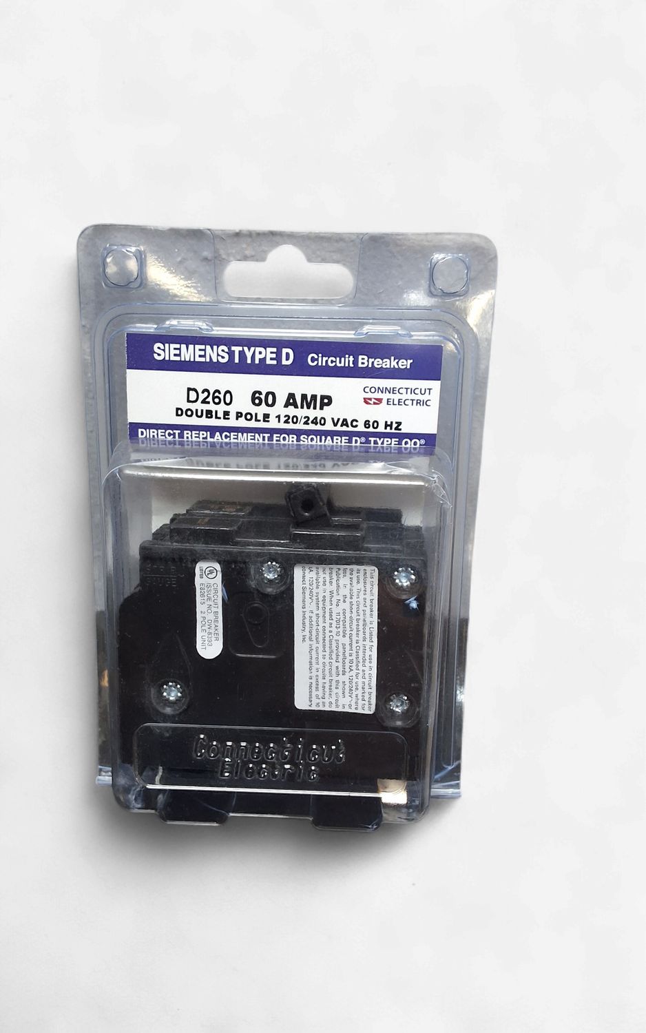 60 amp Sq D 2 pole breaker