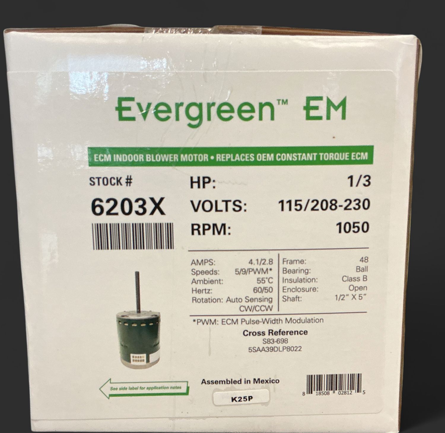 1/3 hp Evergreen X-13 1050rpm