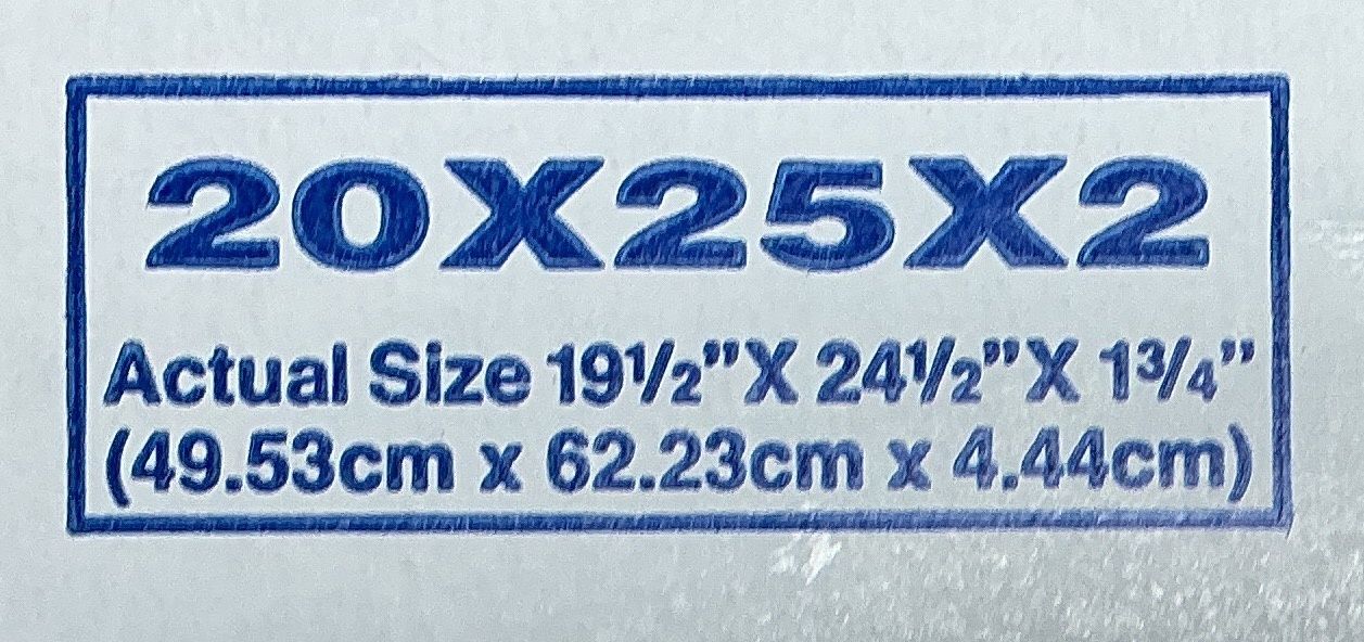 20x25x2 Pleated Filter M10