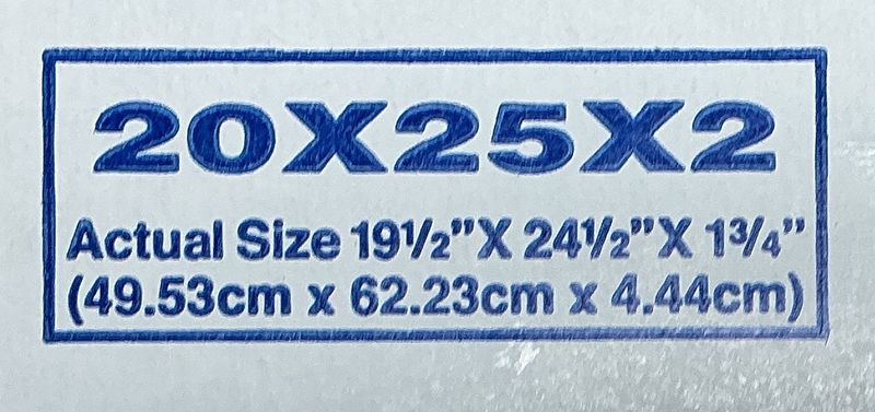 20x25x2 Pleated Filter M10