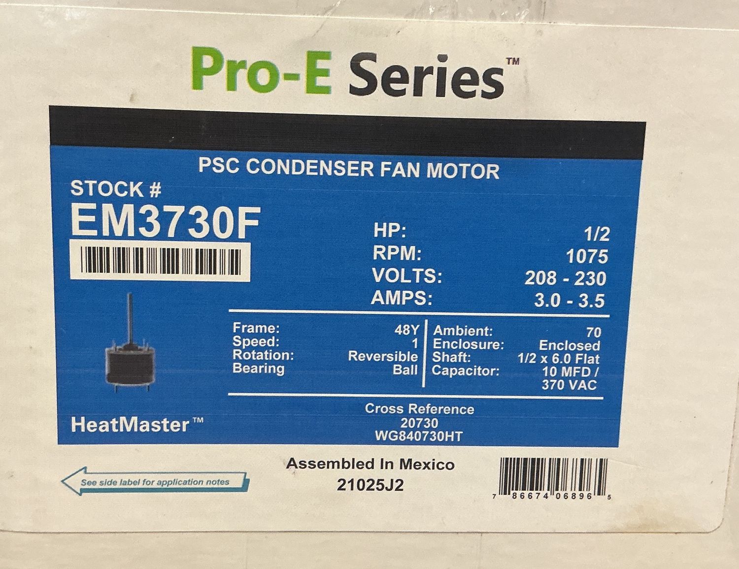 1/2 HP 1075 RPM Condenser Fan Motor