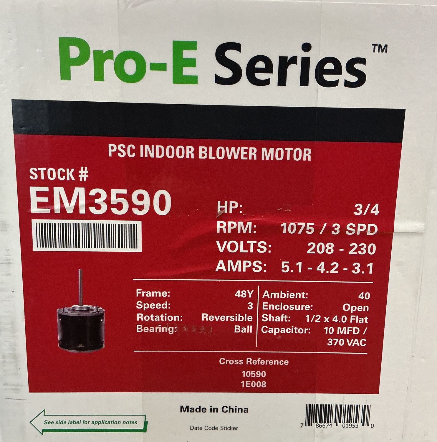 3/4 HP 1075 RPM Blower Motor