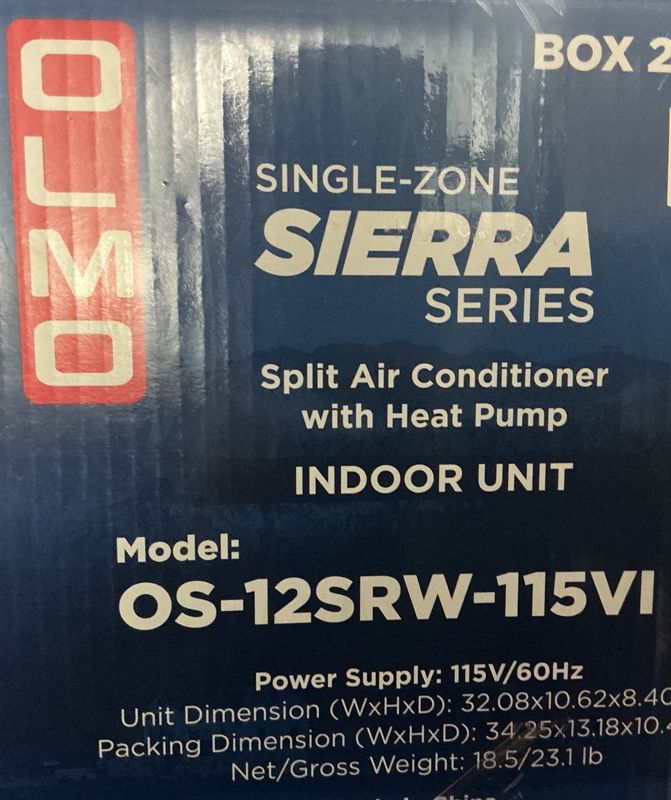 R32 12K Indoor HP 115V Olmo Sierra Single-Zone
