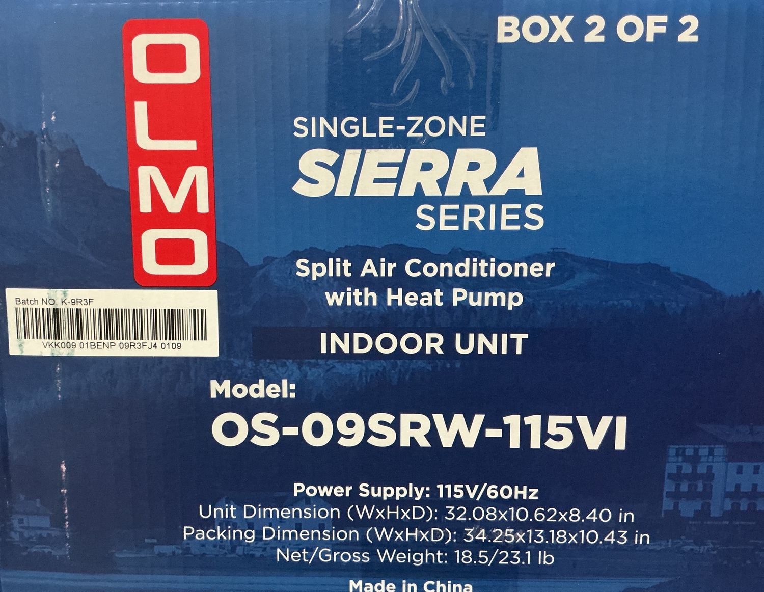 9k Indoor Olmo Sierra 115V