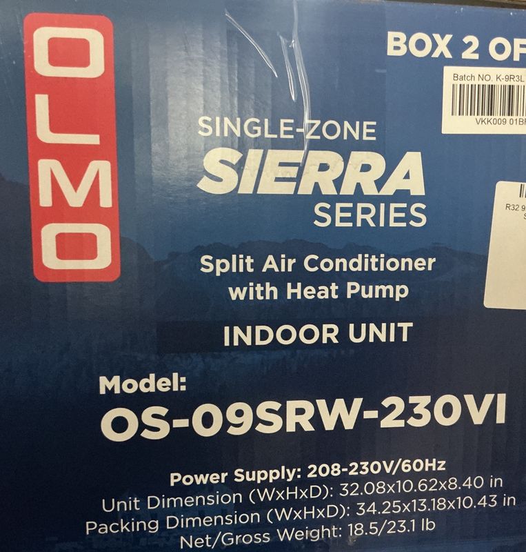 R32 9K Indoor HP 230V Olmo Sierra Single-Zone