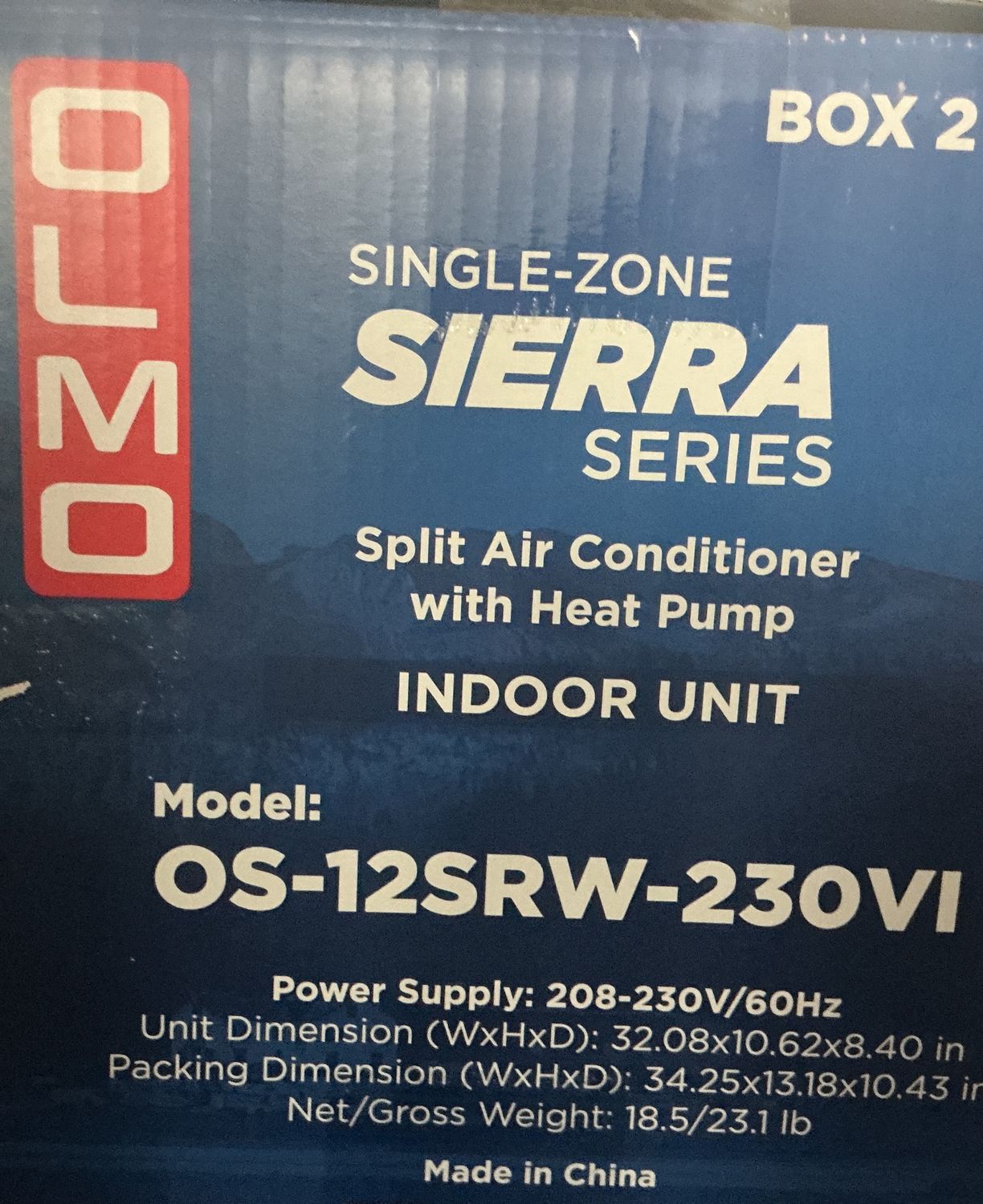 R32 12K Indoor HP 230V Olmo Sierra Single-Zone