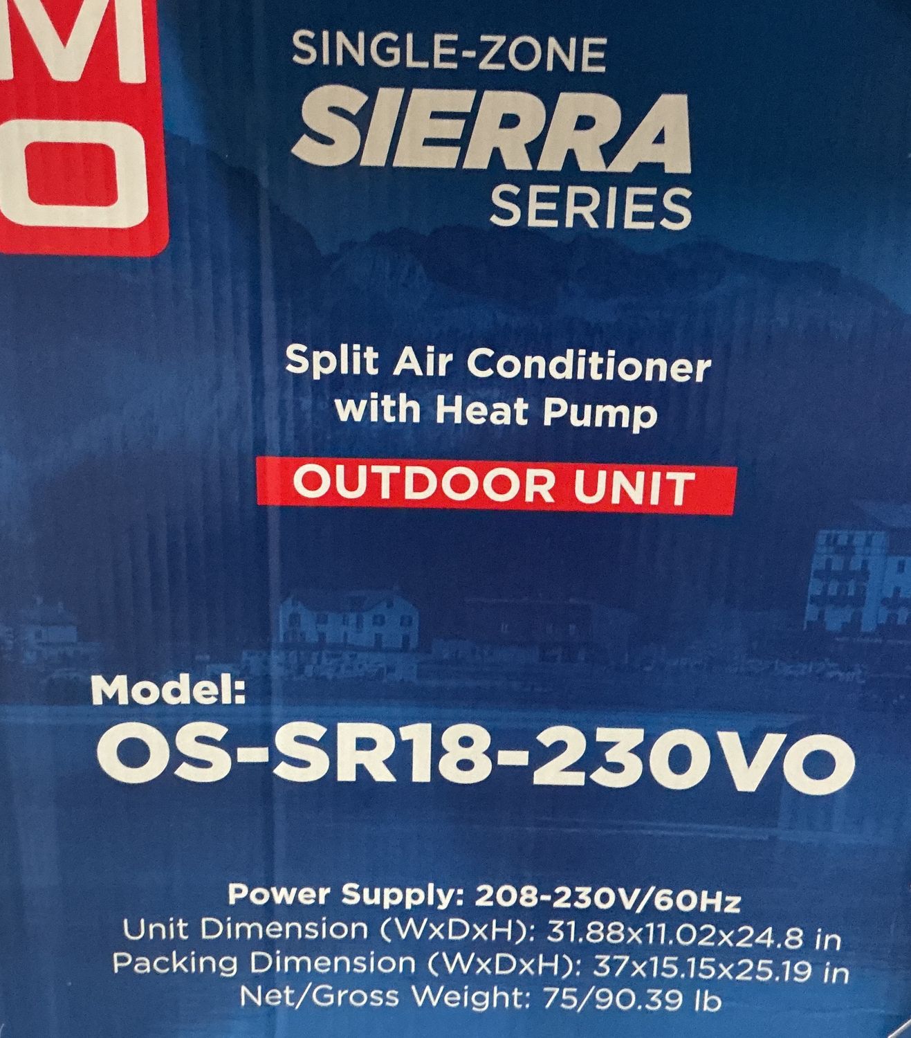 r32 18K Outdoor HP 230V Olmo Sierra Single �Zone