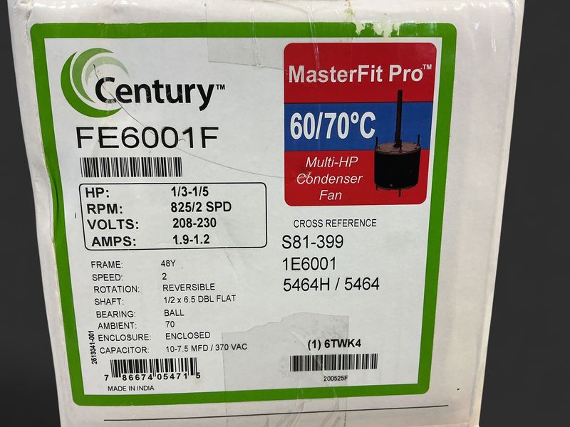 century 1/3-1/5 825 rpm 2 speed