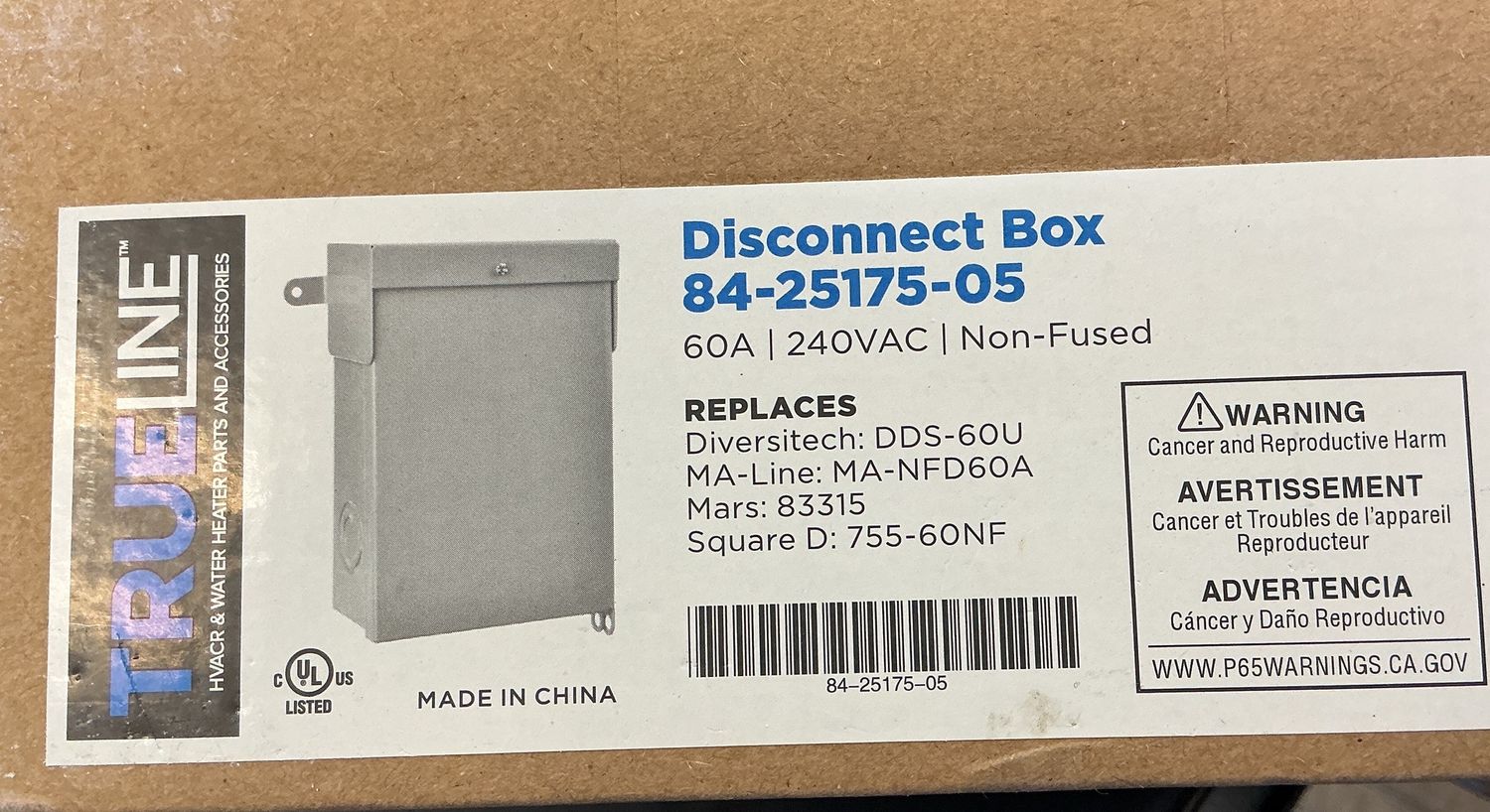 Trueline 60A disconnect box
