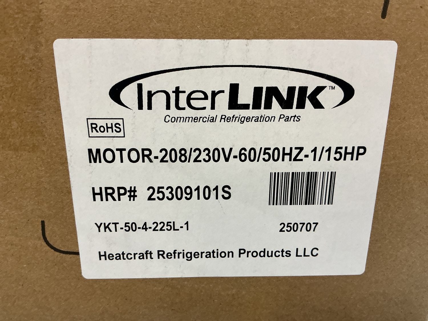 Refrigeration Motor 1/15 230/1 1550 rpm