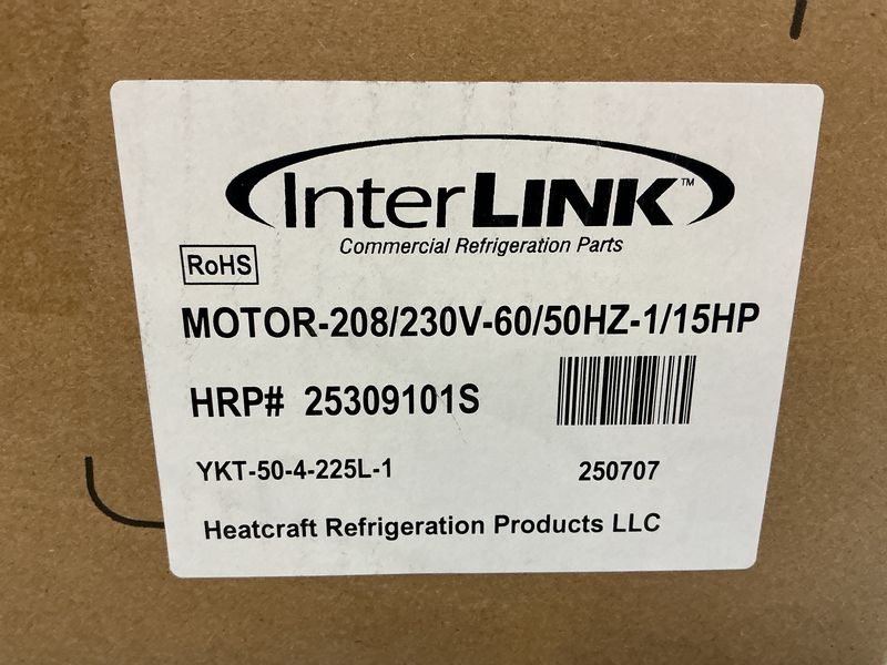 Refrigeration Motor 1/15 230/1 1550 rpm