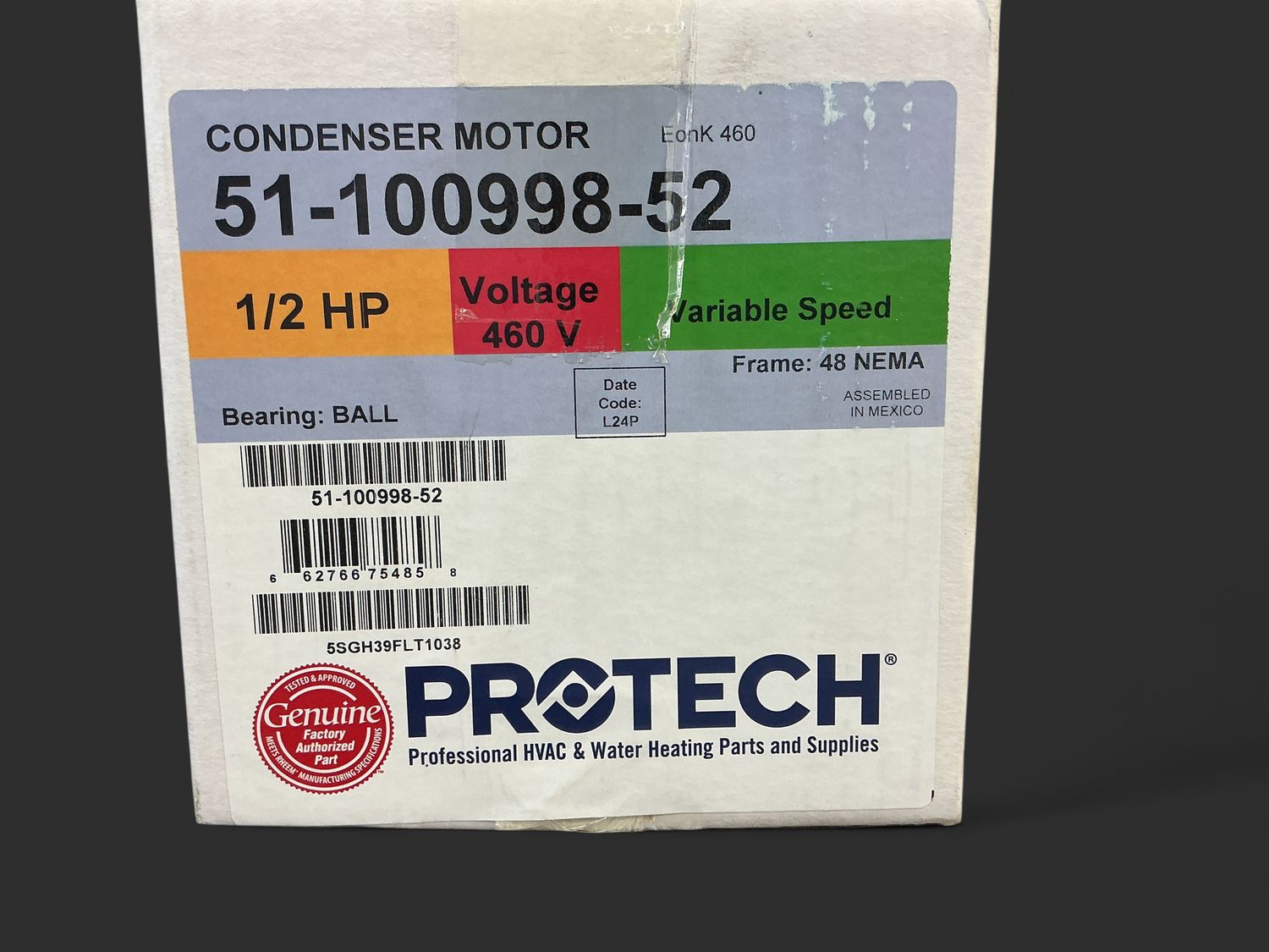 PROTECH 1/2HP 460V MOTOR