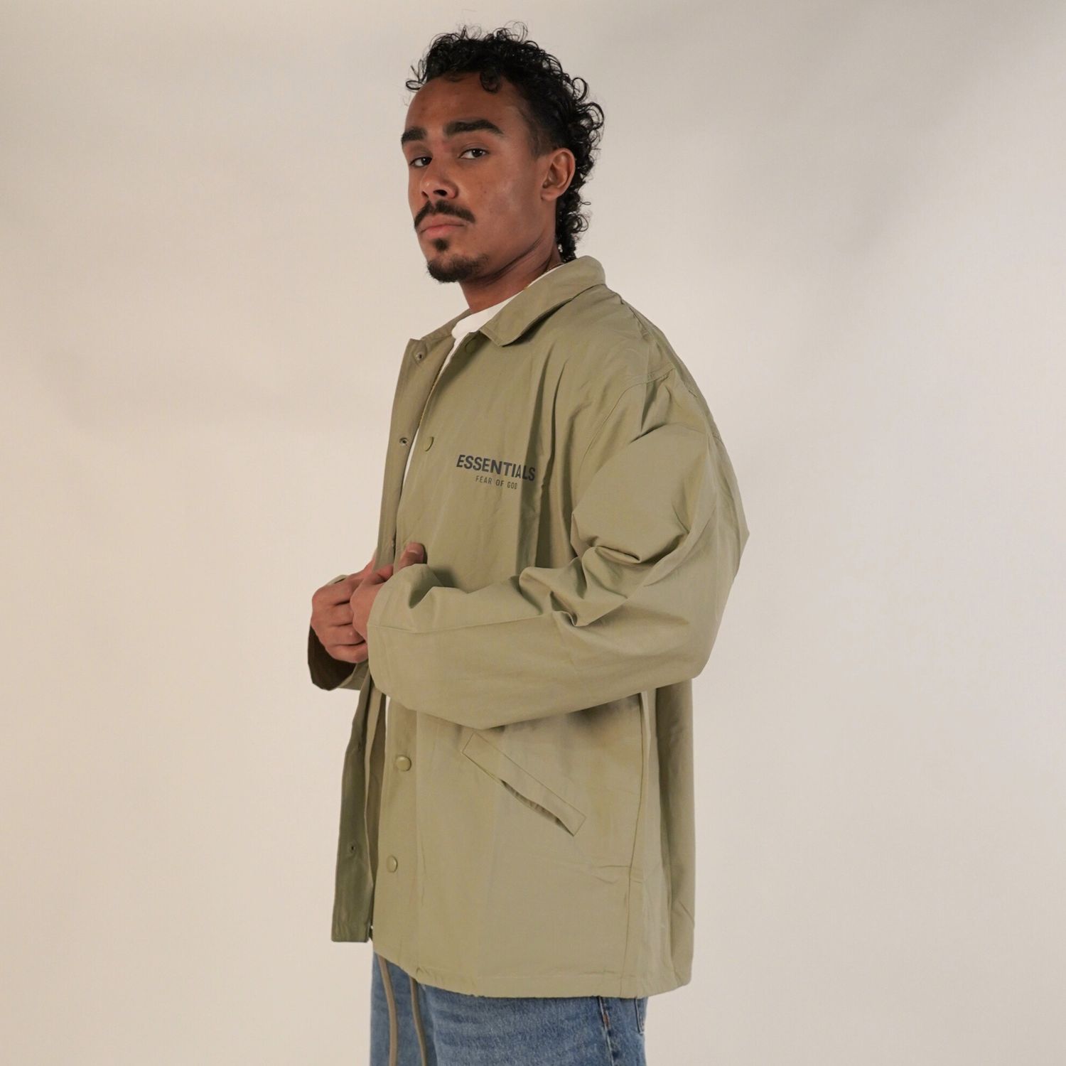 Fear of God Essentials FW20 Coach Jacket Sage
