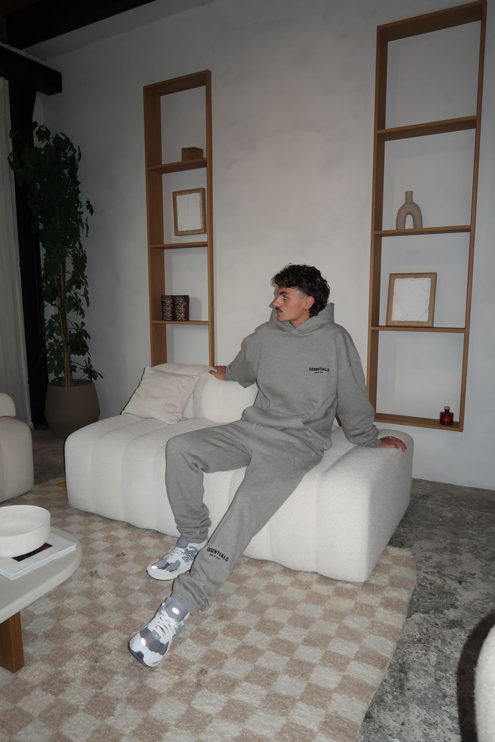 Fear of God Essentials Dark Oatmeal Hoodie