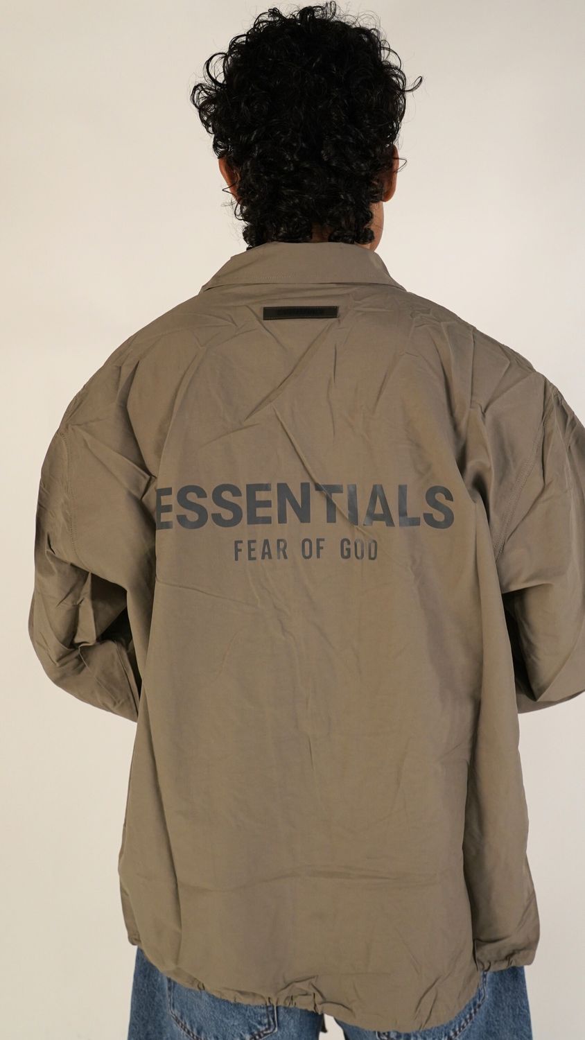Fear of God Essentials FW20 Coach Jacket Taupe