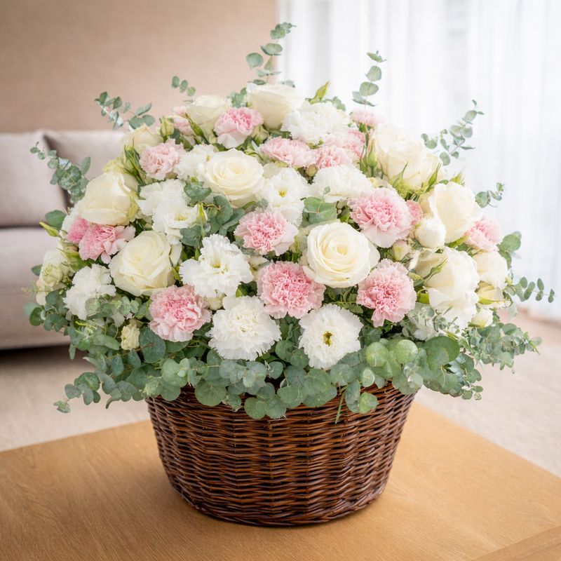 Composição delicada em cesta ISABELLE
