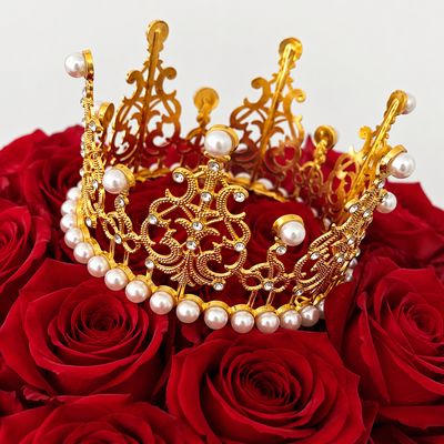 Decorative crown for a rose bouquet