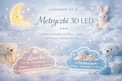 Metryczki 3D LED