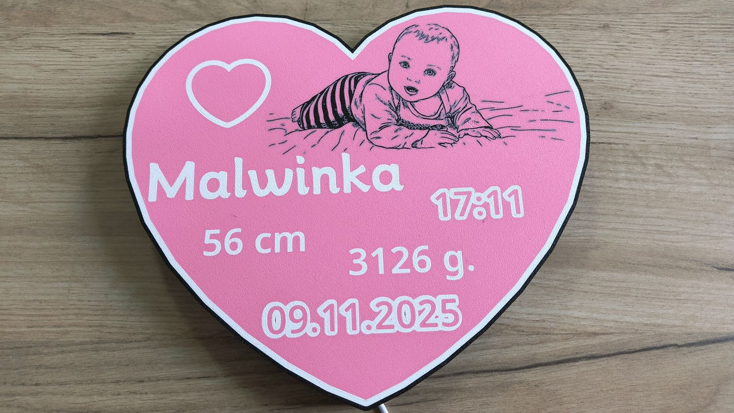 Podświetlana Metryczka 3D – Zamień Pierwsze Wspomnienia w Blask, który Nie Gaśnie