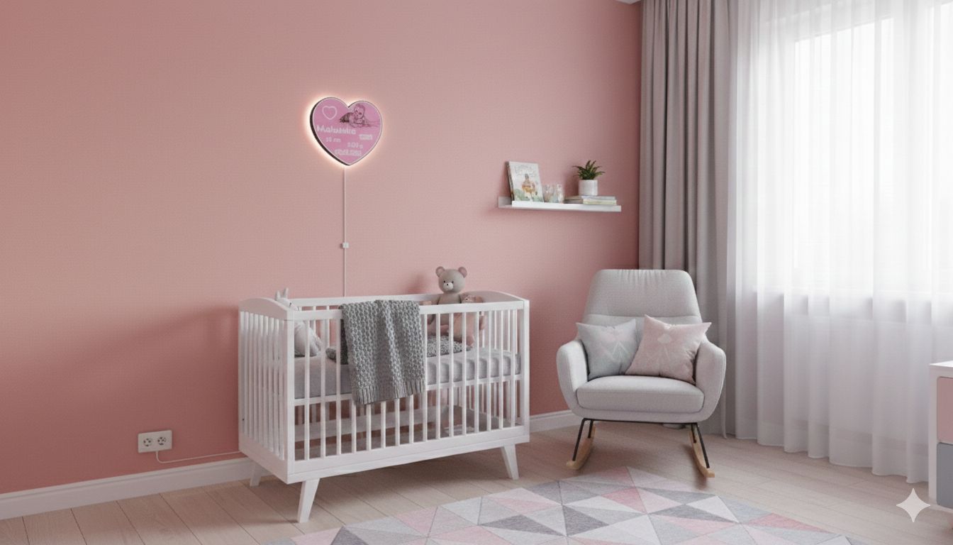 Podświetlana Metryczka 3D – Zamień Pierwsze Wspomnienia w Blask, który Nie Gaśnie