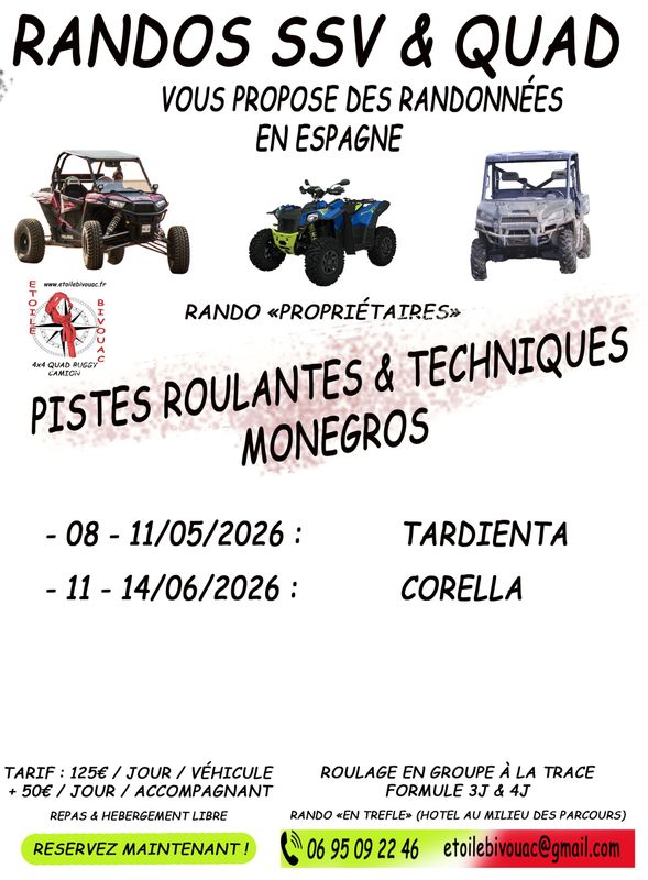 Randonnée SSV : ESPAGNE MONEGROS