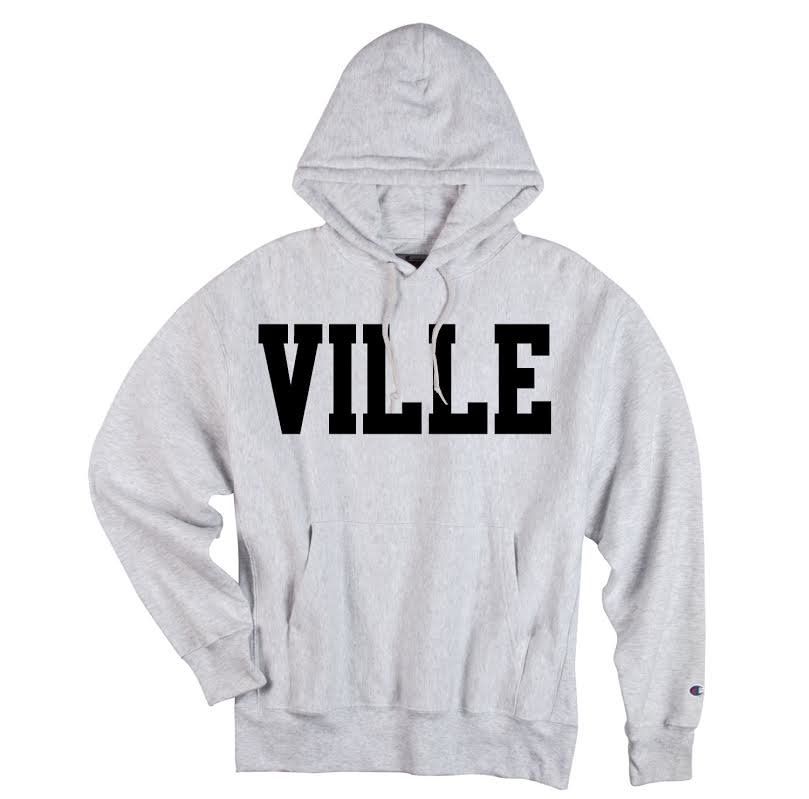 Champion Reverse Weave Hood with Twill Ville Silver Grey