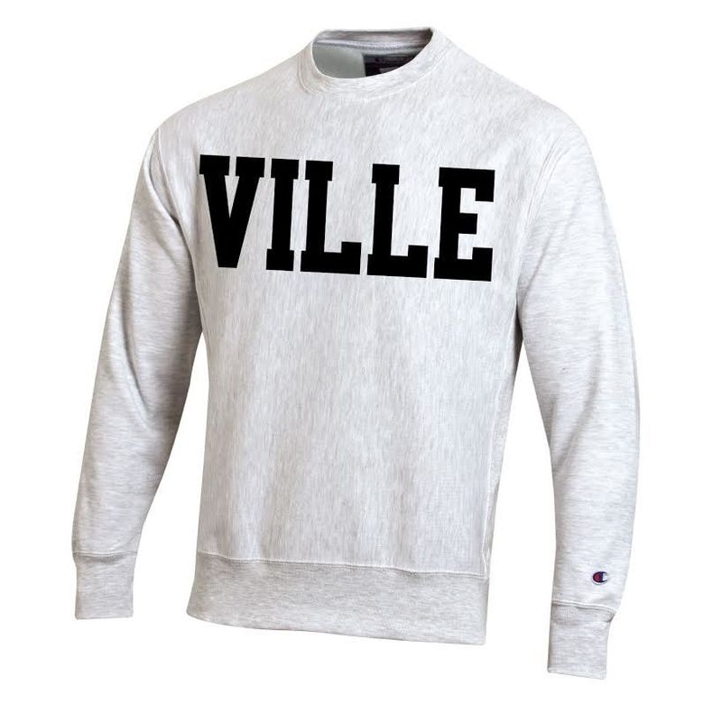 Champion Reverse Weave Crew with Twill Ville Silver Grey