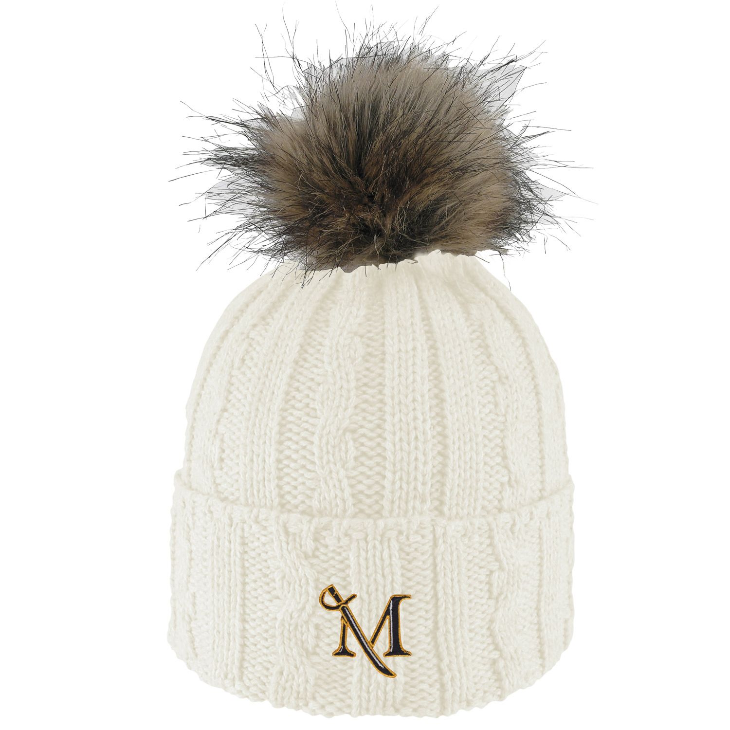 Alps Faux Fur Pom Beanie, Color: Black