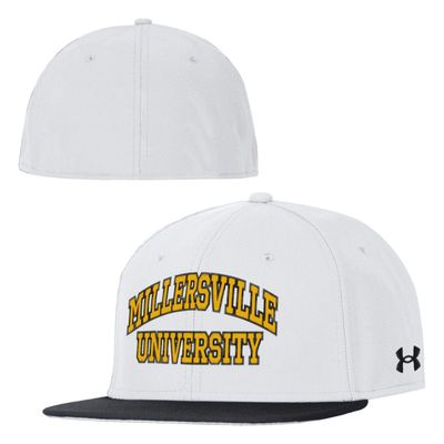 Under Armour Huddle Fitted Hat White with Black Brim