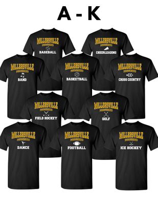 Millersville Marauders Sports Tee (A-K) Black