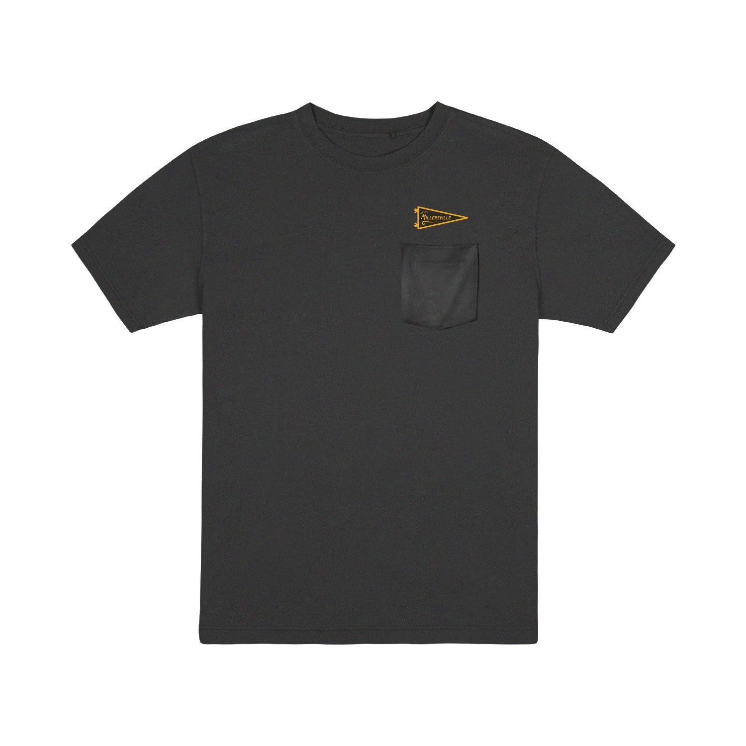 Dyed Short Sleeve Tee Black with Pennant