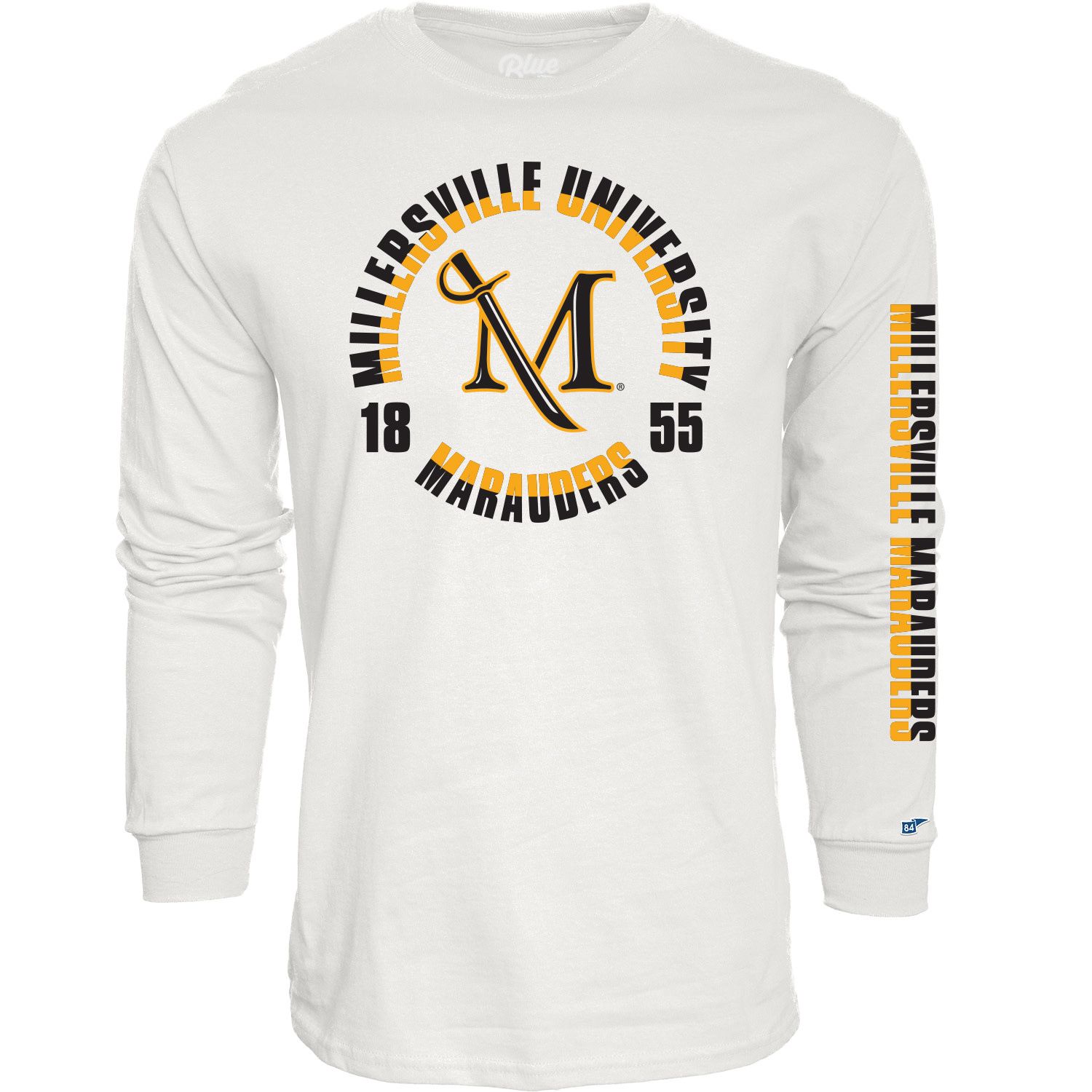 White Ringspun Longsleeve Tee with Sleeve Print