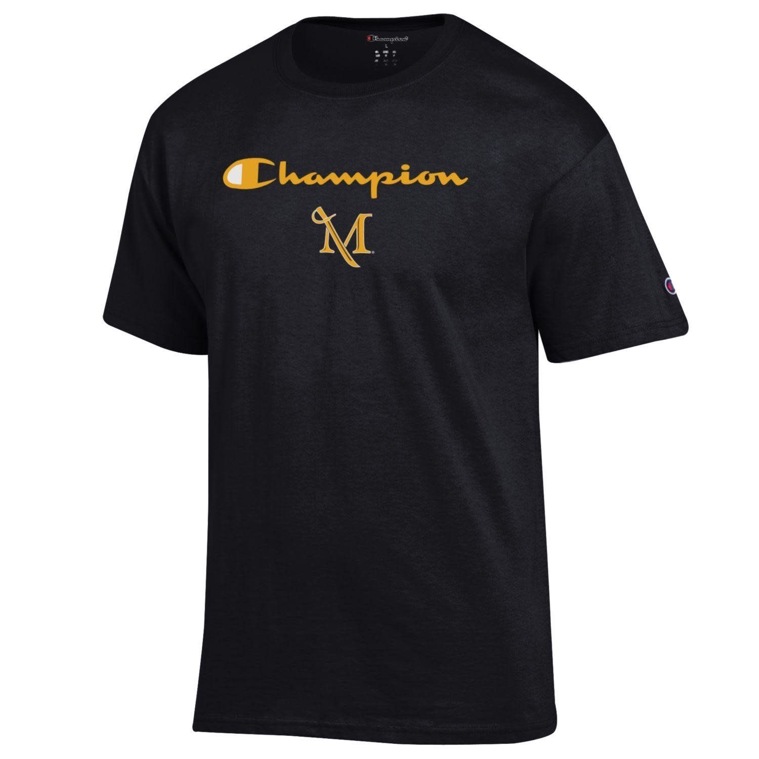 Champion Logo Millersville Tee, Color: Black, Size: Small