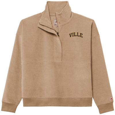 Women's Corded Half Zip Khaki