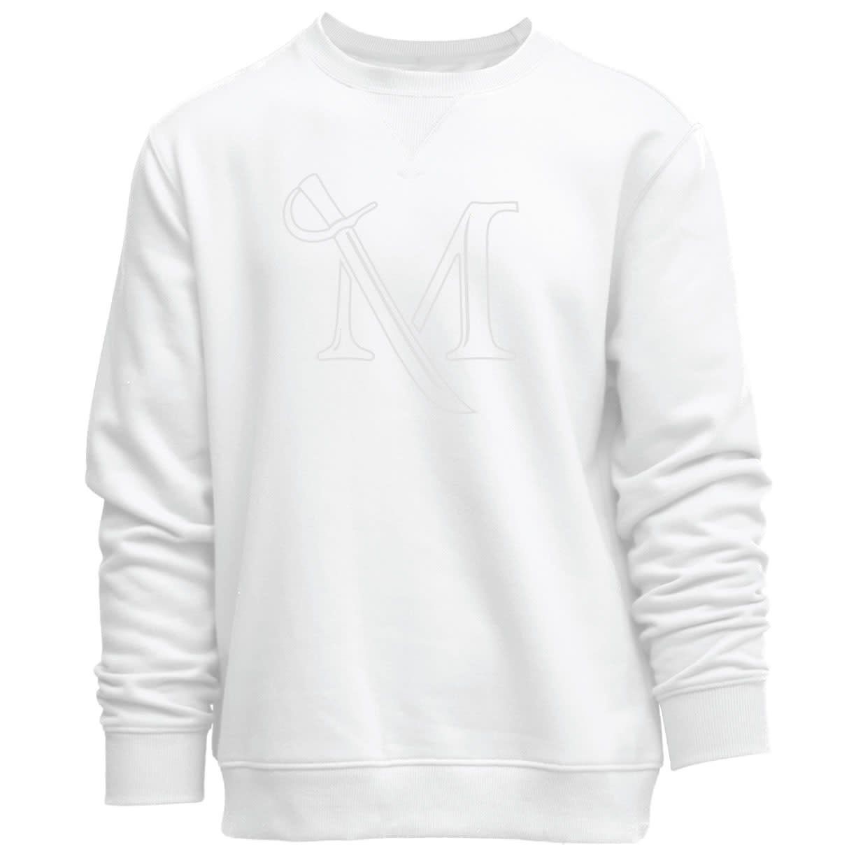 Everyday Crew with Tonal M-Sword Embroidery, Color: White, Size: Small