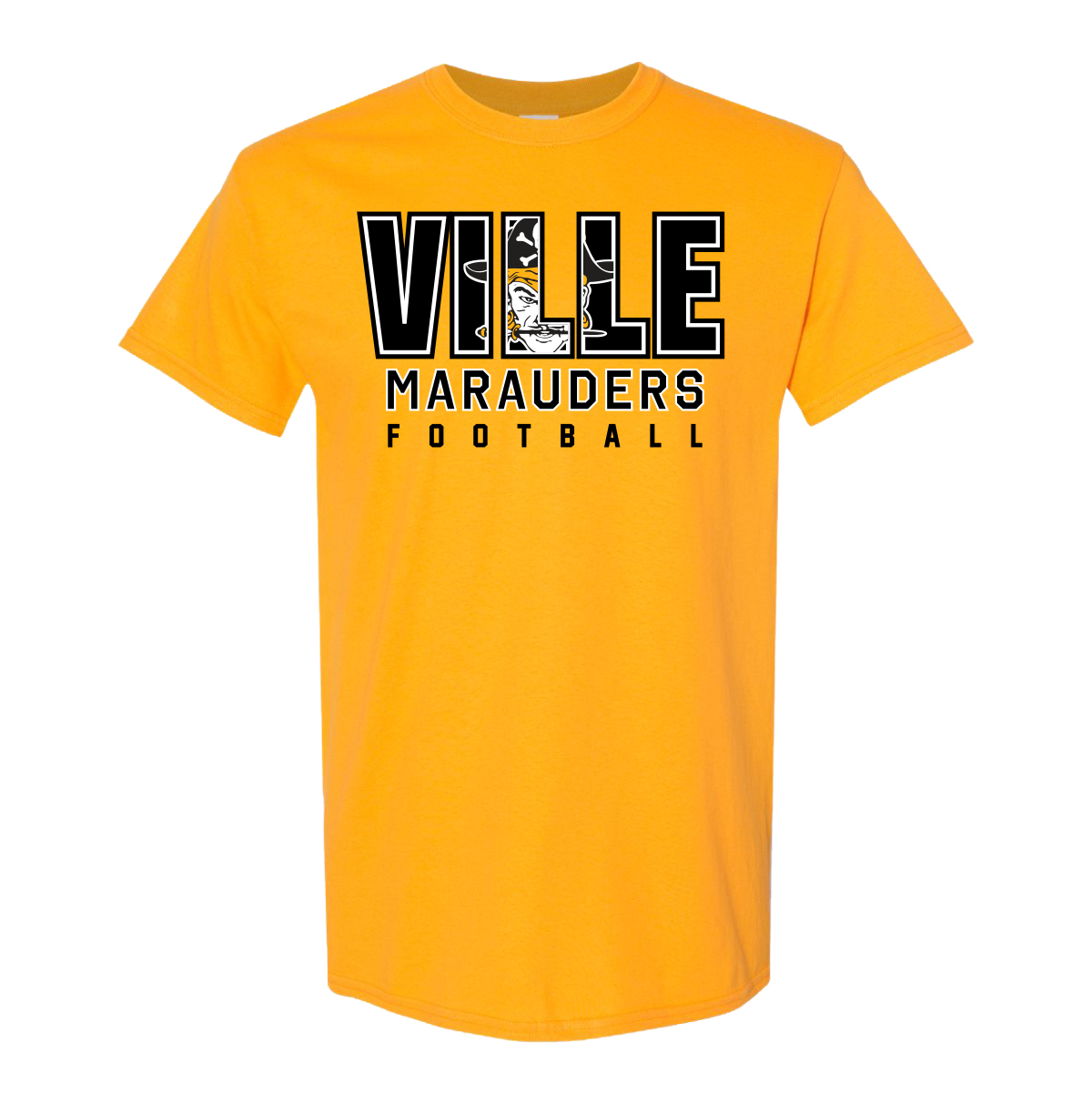 Ville Football Hidden Marauder Head Tee Gold