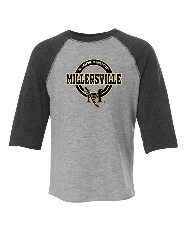 Toddler Raglan 3/4 Sleeve Tee Vintage Heather and Vintage Smoke