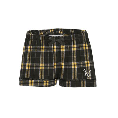 Women's Flannel Shorts Black &amp; Gold