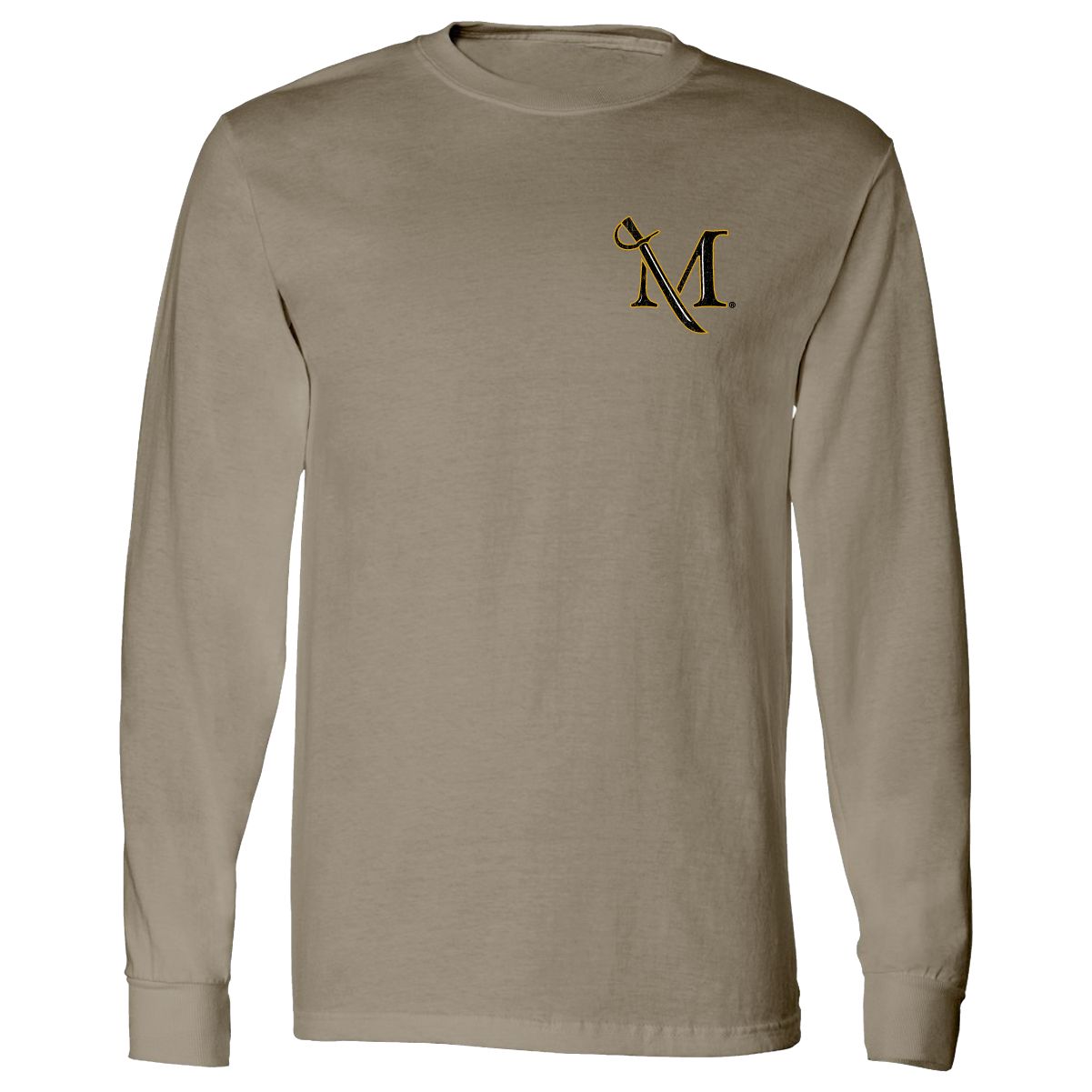 Harley Longsleeve Full Back tee, Color: Khaki, Size: Small