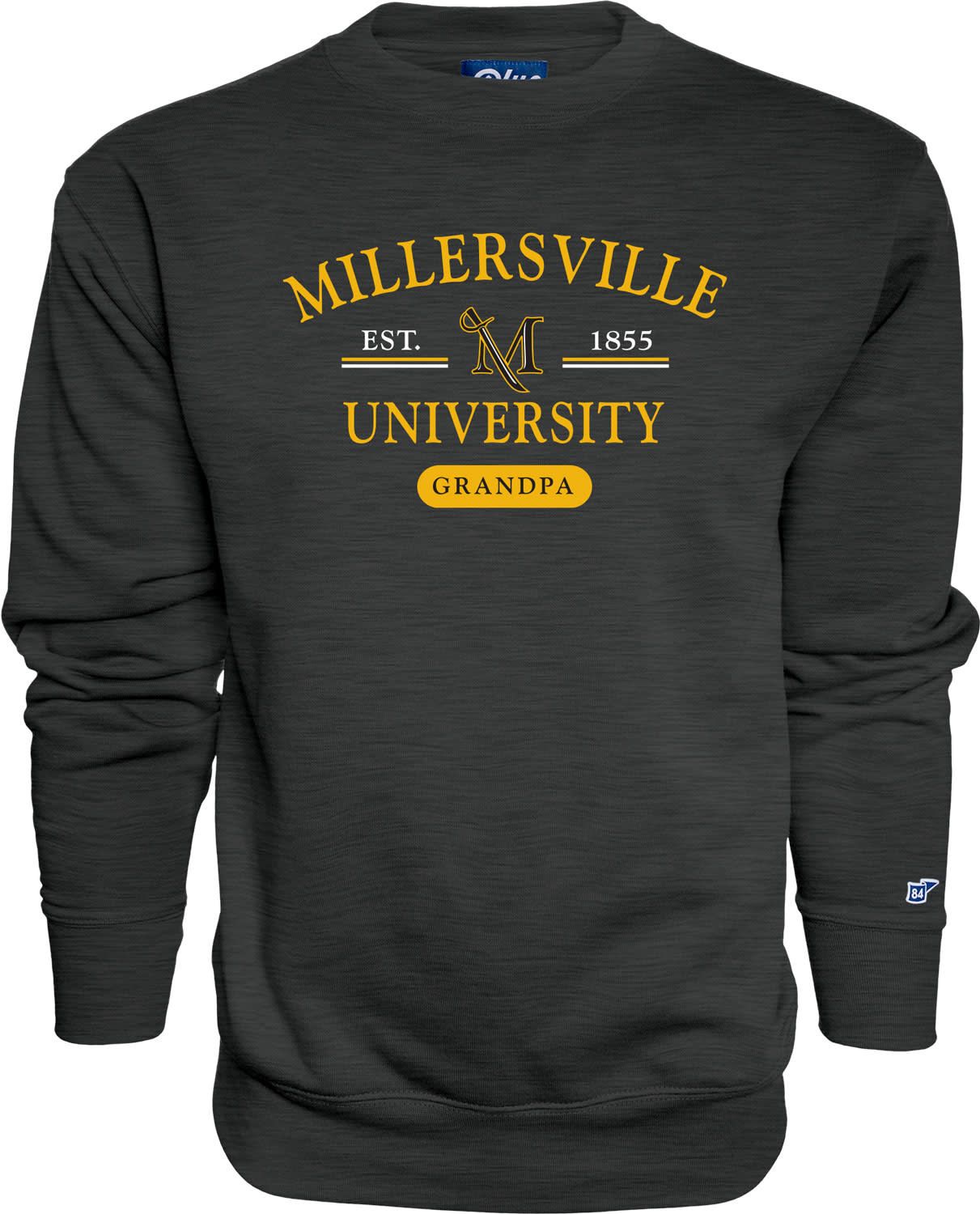 Millersville University Embroidered Grandpa Crew Charcoal
