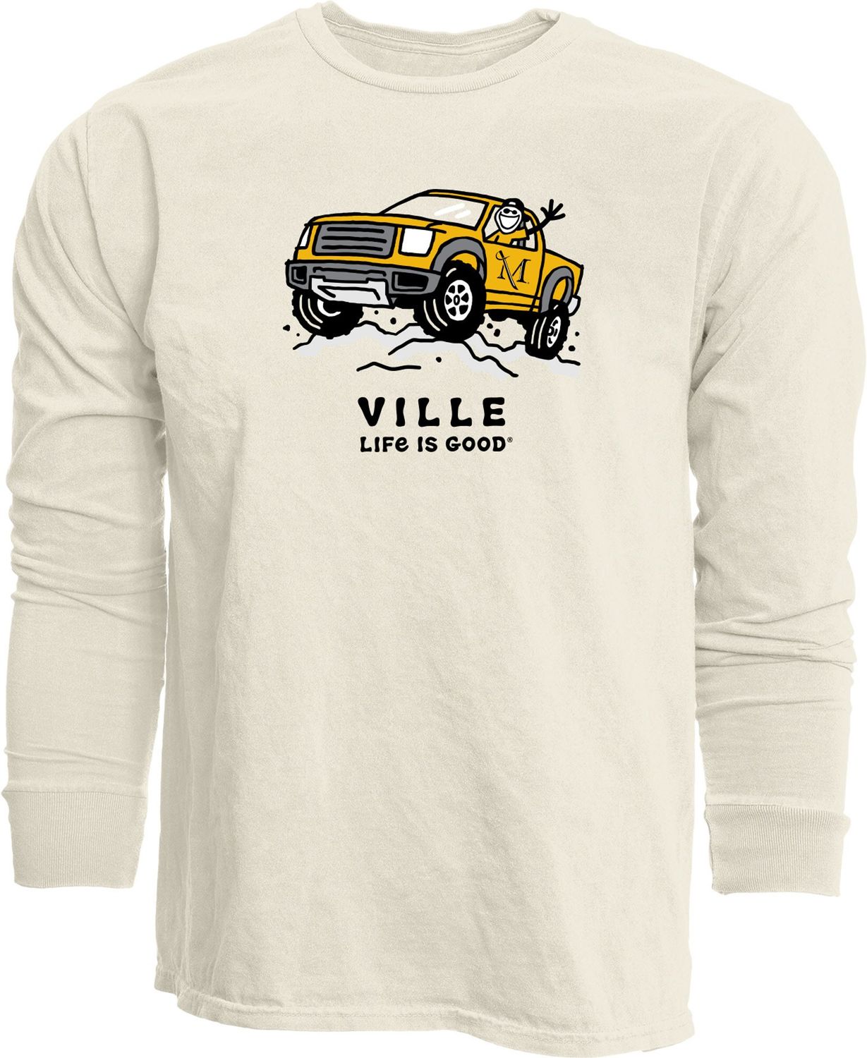 Life is Good Jake in Truck Longsleeve, Color: Ivory, Size: Small