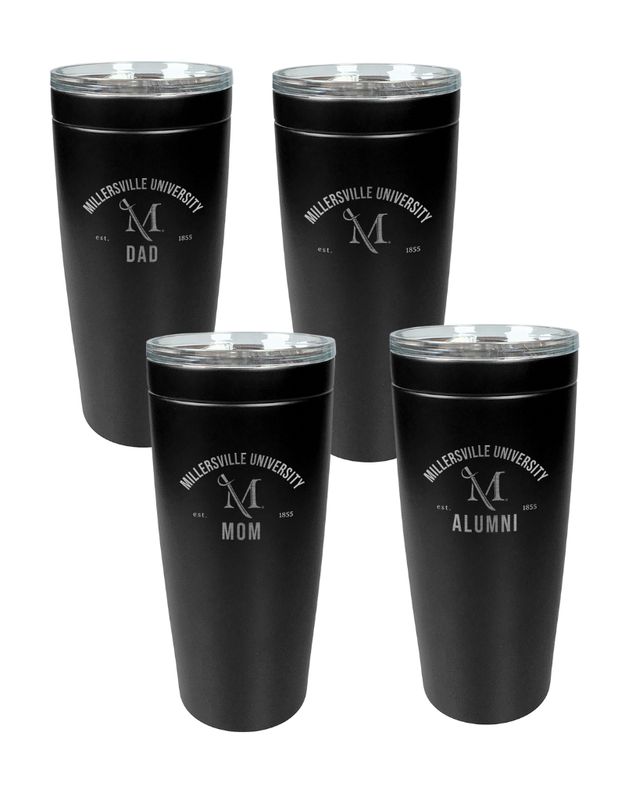 Black Laser Engraved Travel Mug